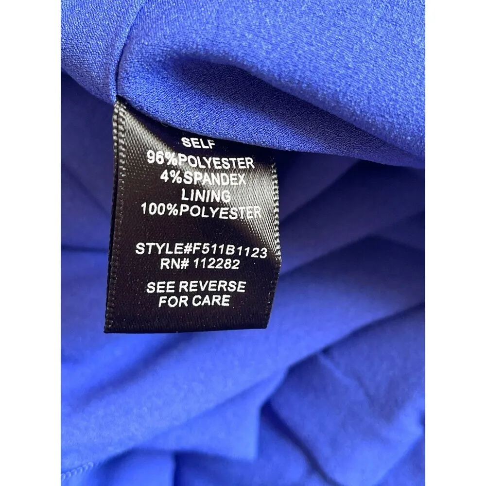 Adelyn Rae Straight Leg Jumpsuit Sz SM Cobalt Blue Cocktail Knot Front V Neck - Image 8