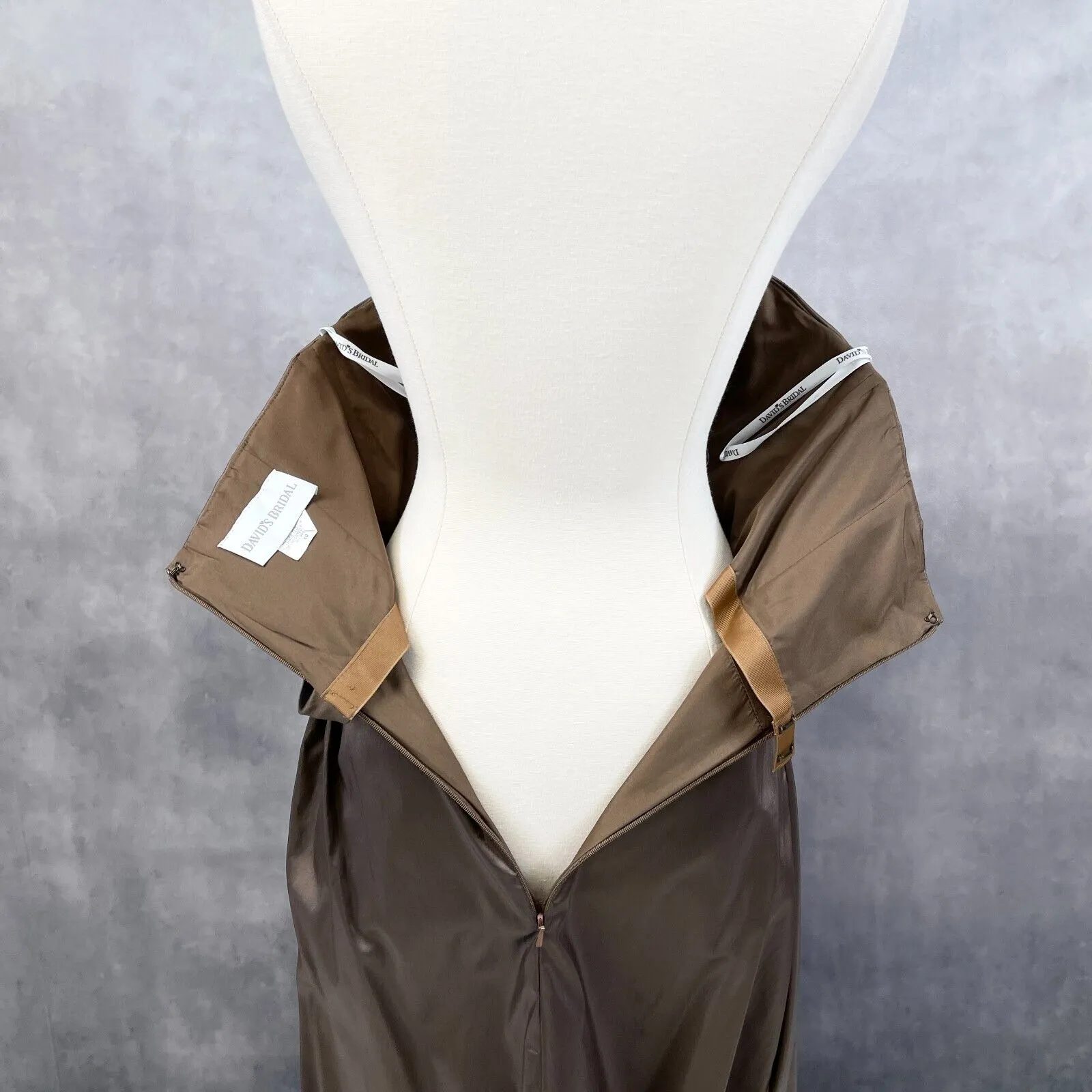 Davids Bridal Strapless Dress Womens Size 10 Brown Bridesmaid‎ Prom Dressy Gala - Image 7