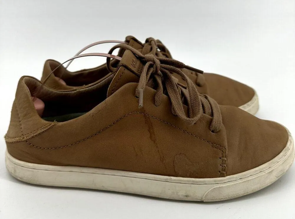 Olukai Pehuea Li Ili Sneakers Lace Up Low Top Genuine Leather Casual Brown 7 - Image 3
