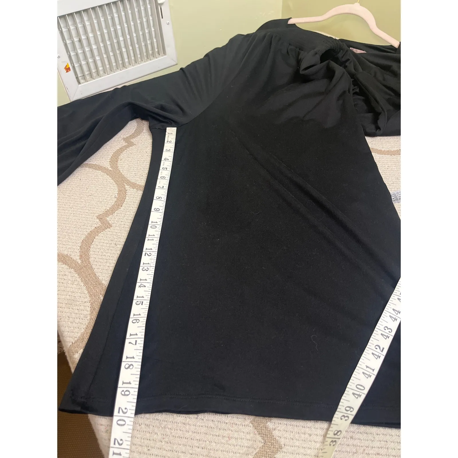 Anthropologie Hutch black jersey knit wide-leg V-neck smocked jumpsuit, size M - Image 14