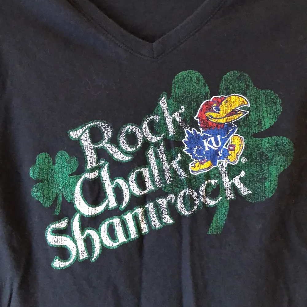 KU Rock Chalk Jayhawk St. Patrick’s Day Shirt - Image 2
