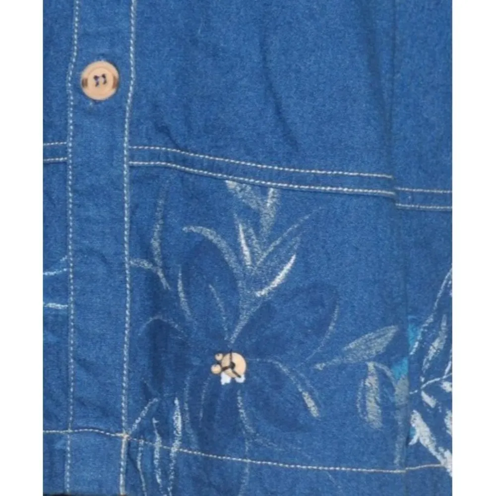 Draper's & Damon's XL Blue Denim Lightweight Jean Shacket Button Front Shirt - Image 4