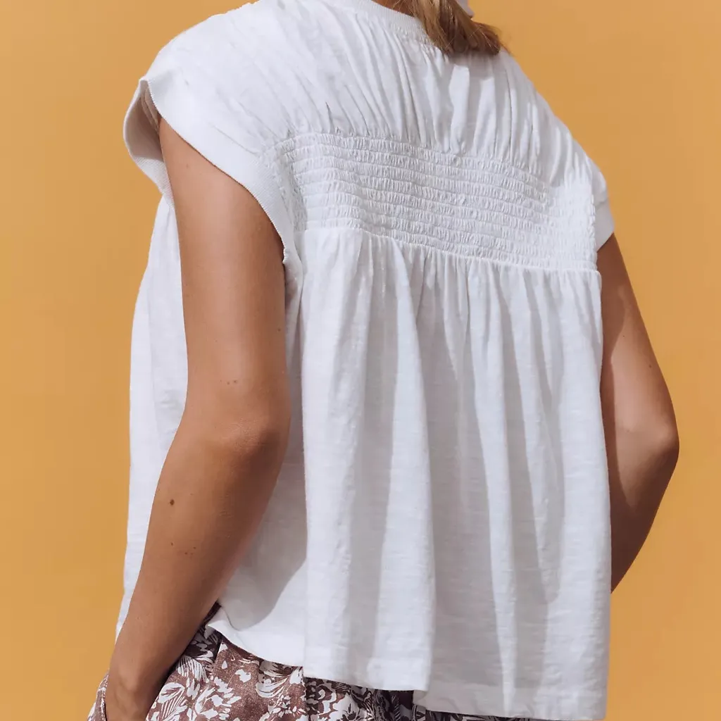 By Anthropologie Smocked Yoke Top - Image 3