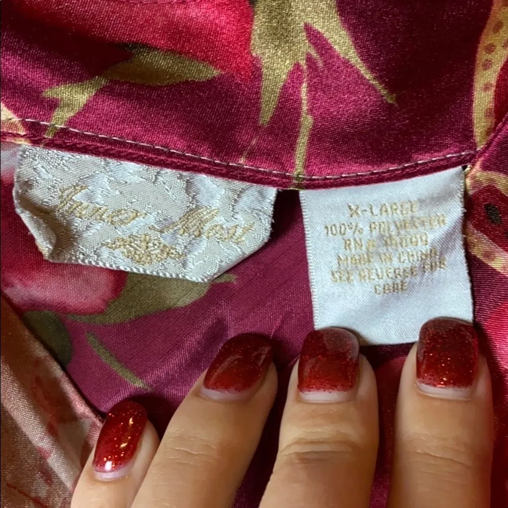 VINTAGE FLORAL LINGERIE SLIP MAXI DRESS Pink Size XL - Image 3