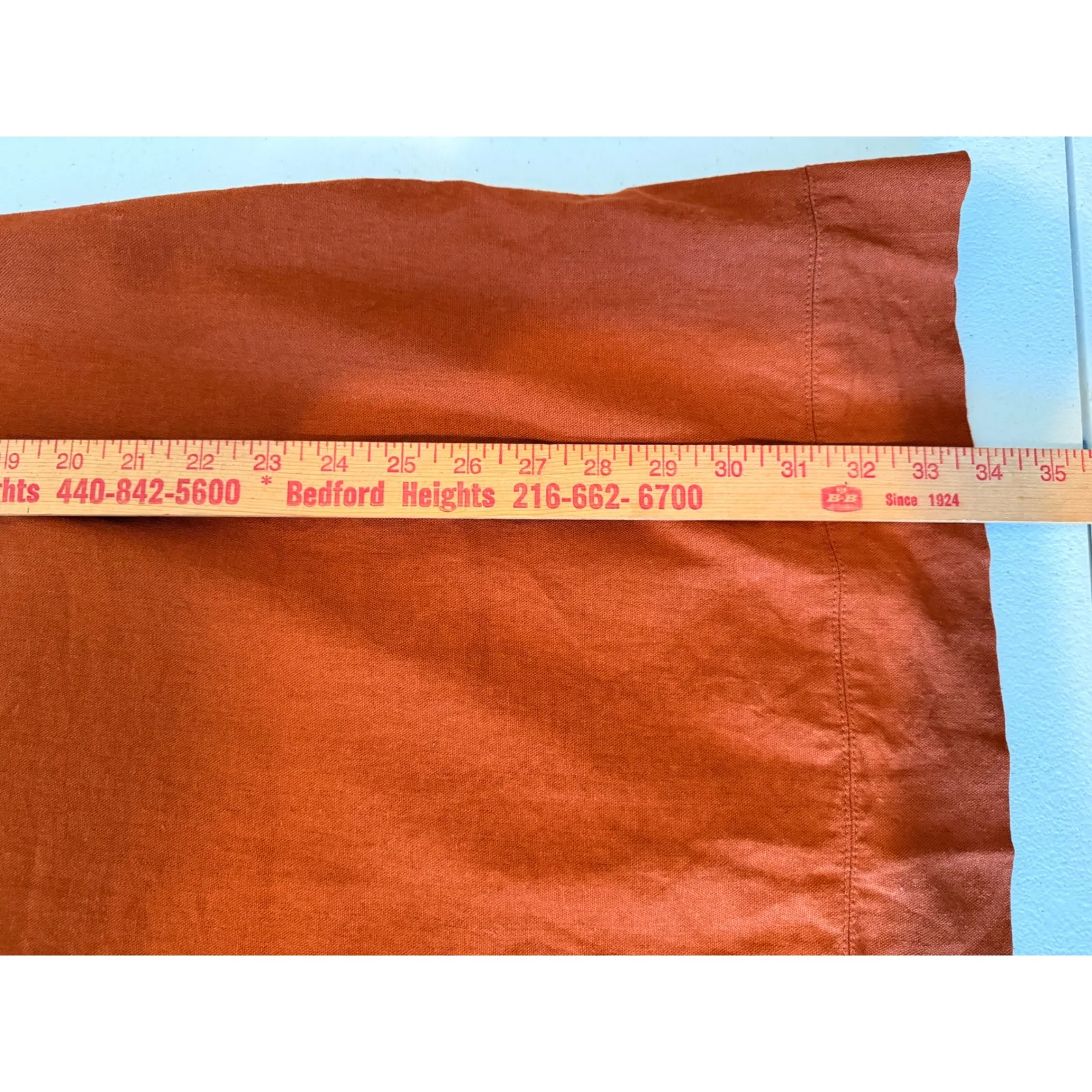 Who What Wear Rust Linen Blend Dress Lace Up Neck 3/4 Sleeve‎ Womens M Fall Boho - Image 9