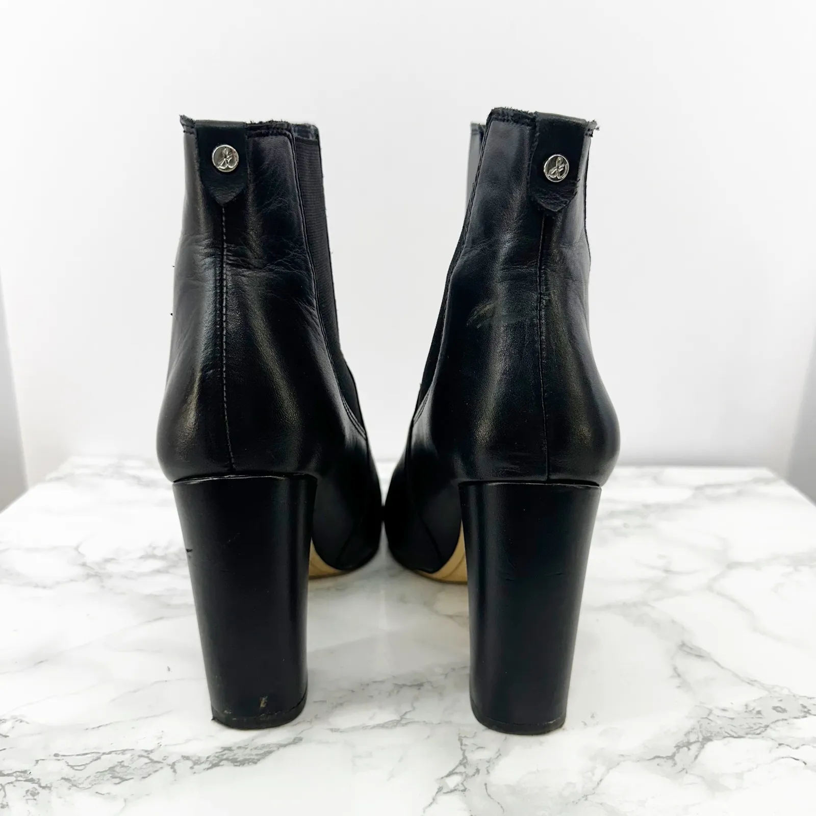 Sam Edelman Case Heeled Leather Chelsea‎ Block Heel Ankle Boots Women's Size 9.5 - Image 3