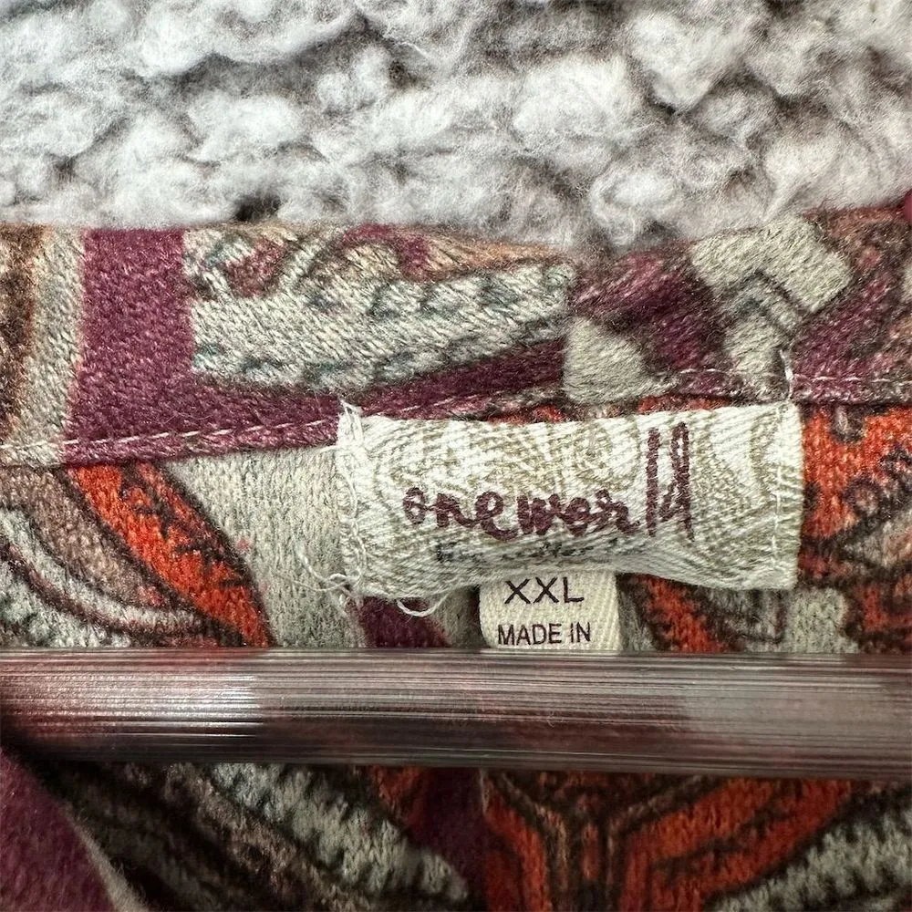 One World Women's‎ 2XL Paisley Embellished Tunic Multicolor Lagenlook Artsy Boho - Image 3