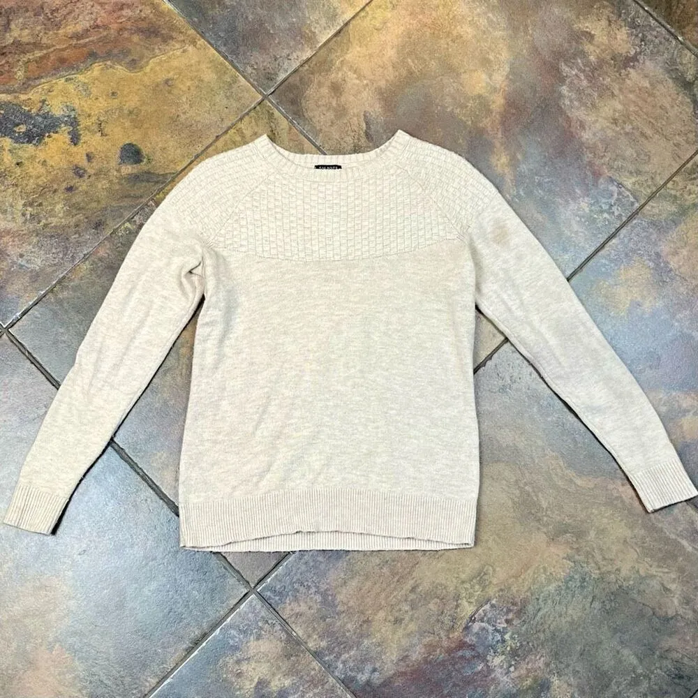 Talbots Women’s Tan Basket Weave Sweater Petite Small - Image 5