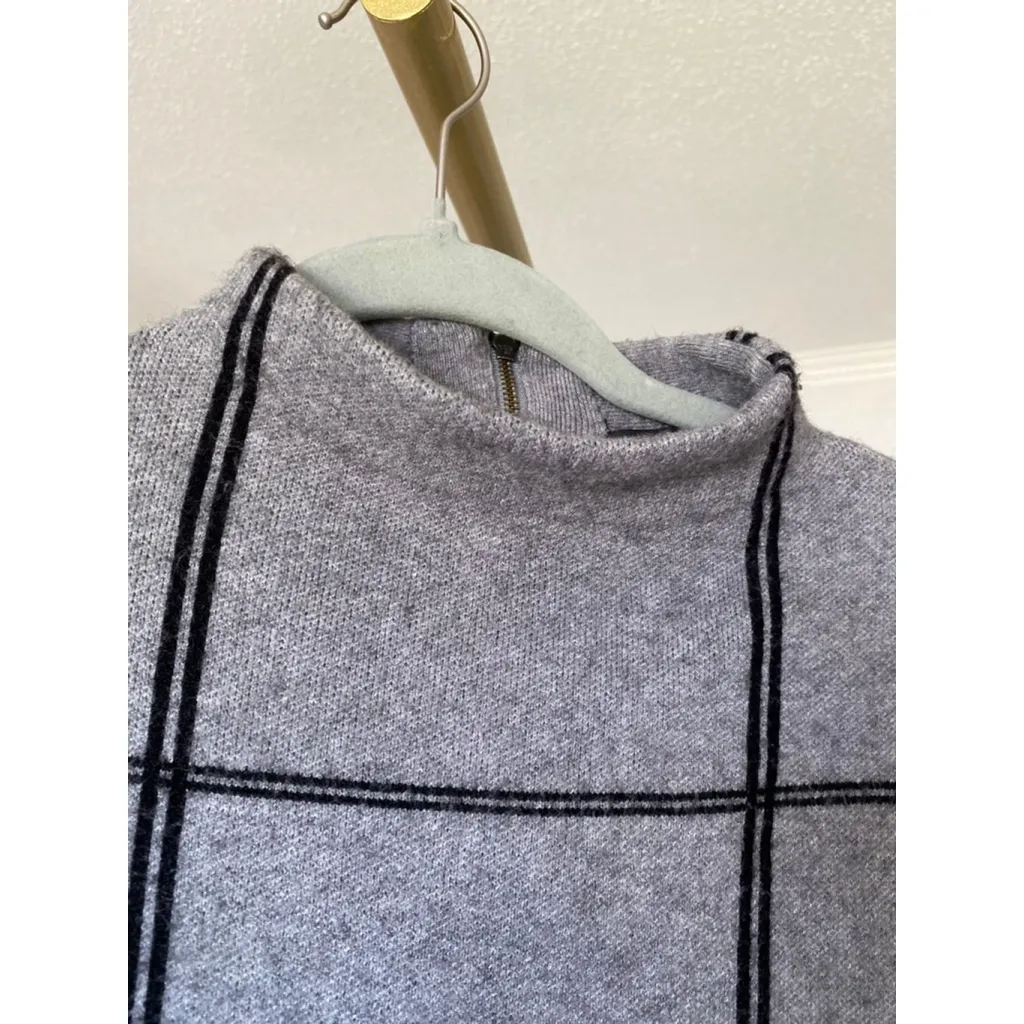 Tahari Mock Neck Pullover Sweater Square Print Classic Preppy Academia Minimal S - Image 4