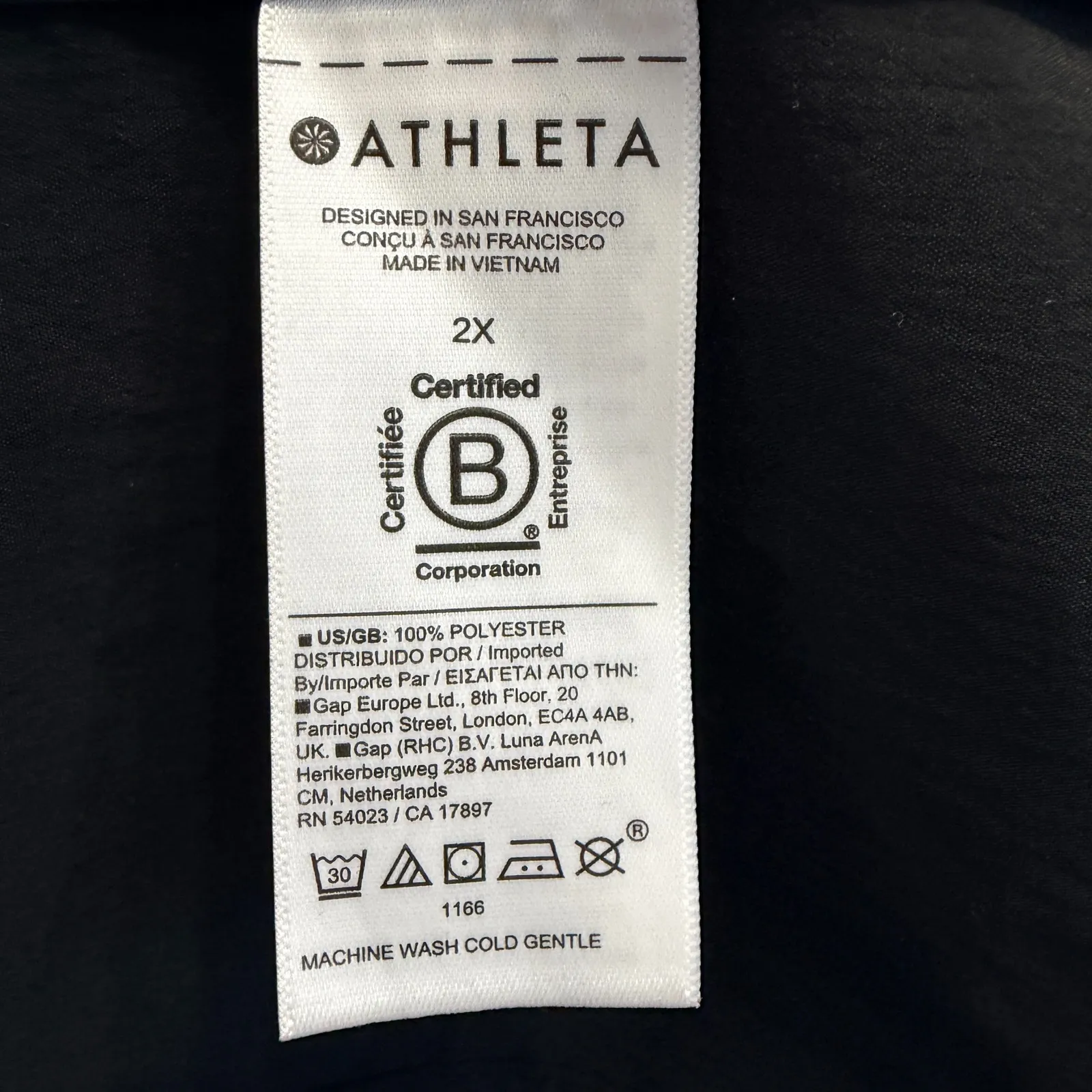 Athleta Performance Poplin Popover UPF Button Shirt Black Womens Size 2X - Image 6