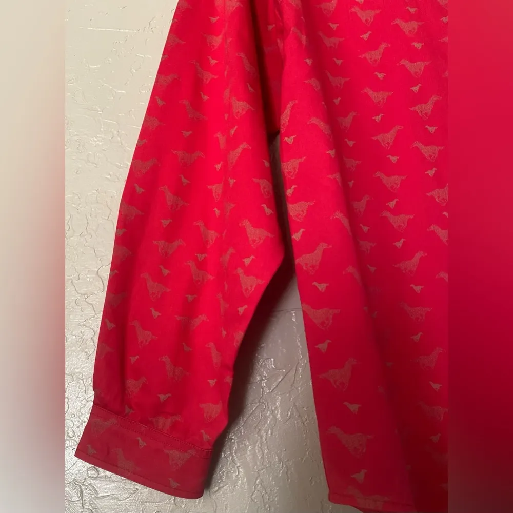 Barn Fly Authentic Design Western Shirt M Red Horses All Over Print Long Sleeve Size M - Image 7