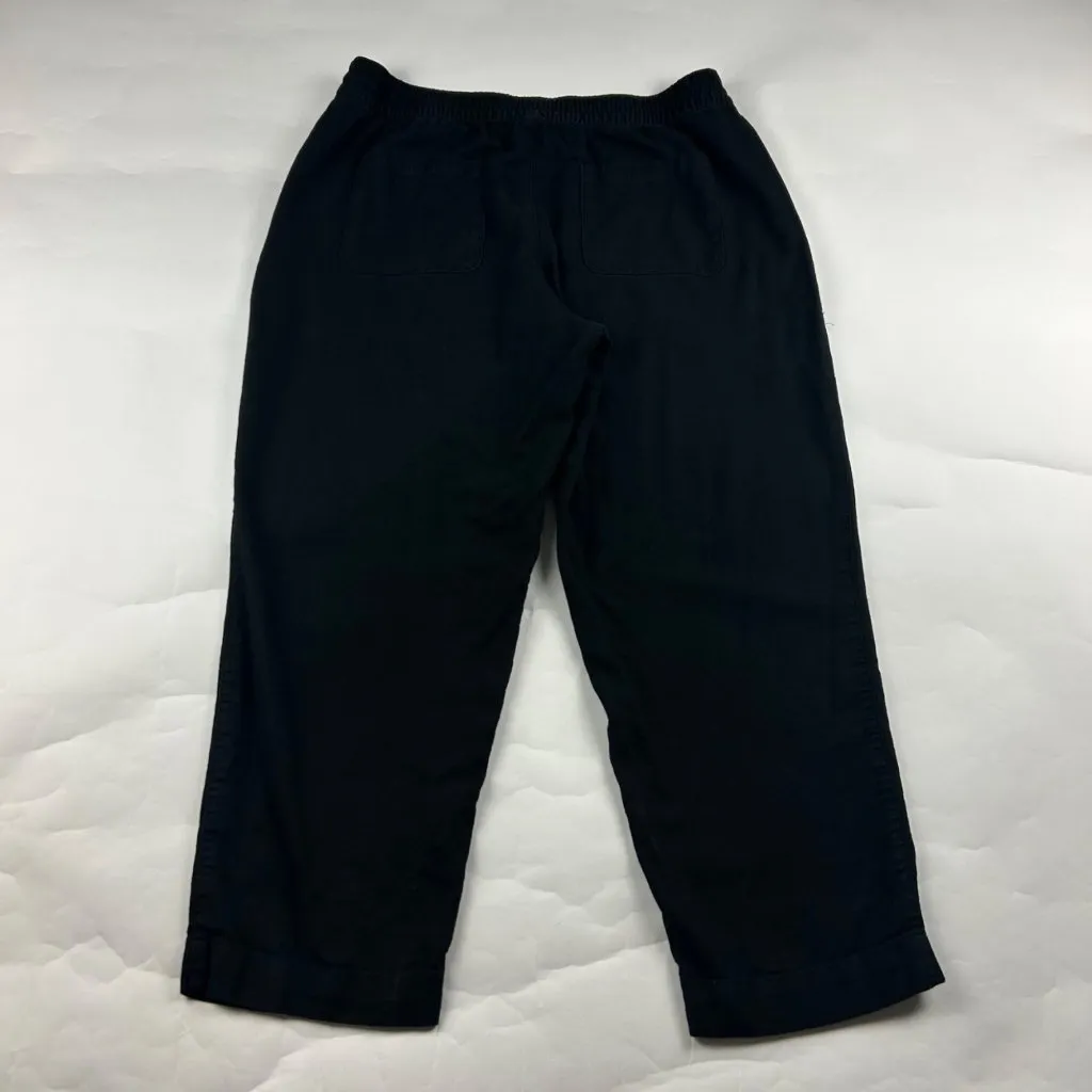 Old Navy Black Linen Blend High Rise Straight Leg Pant L - Image 6