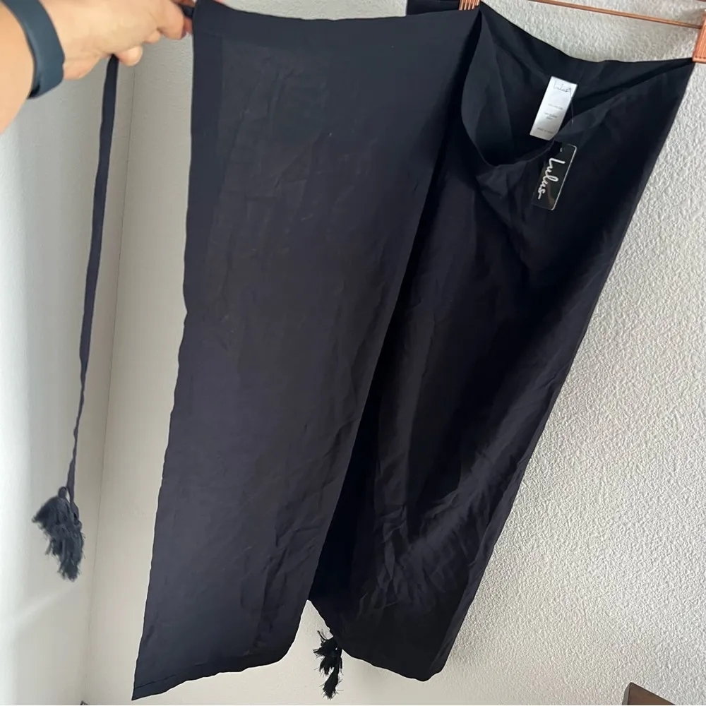 NWT Lulu's Black Tassel Wrap Cover Up 100% Viscose OS - Image 6