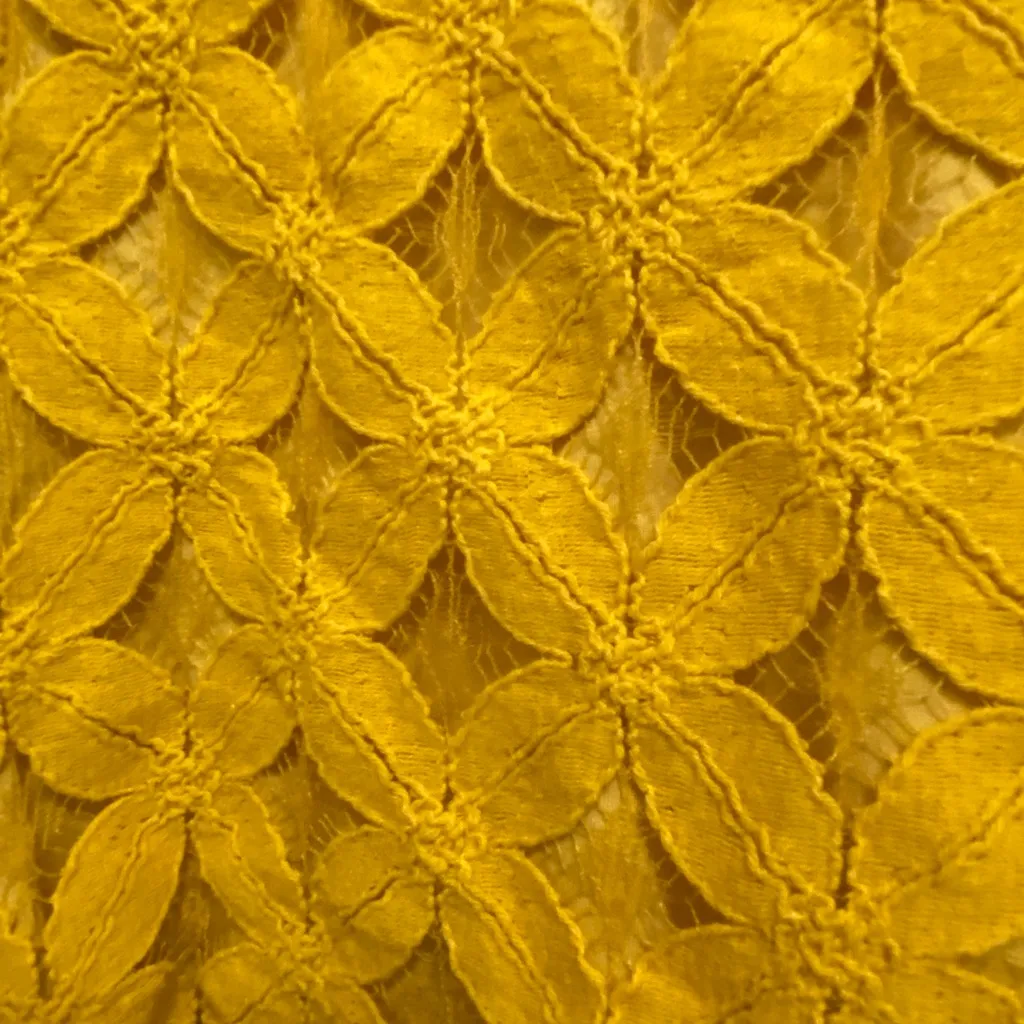 Xhilaration Womens Boho Bohemian Shorts XL Bright Yellow Flower Lace Pom Poms - Image 5