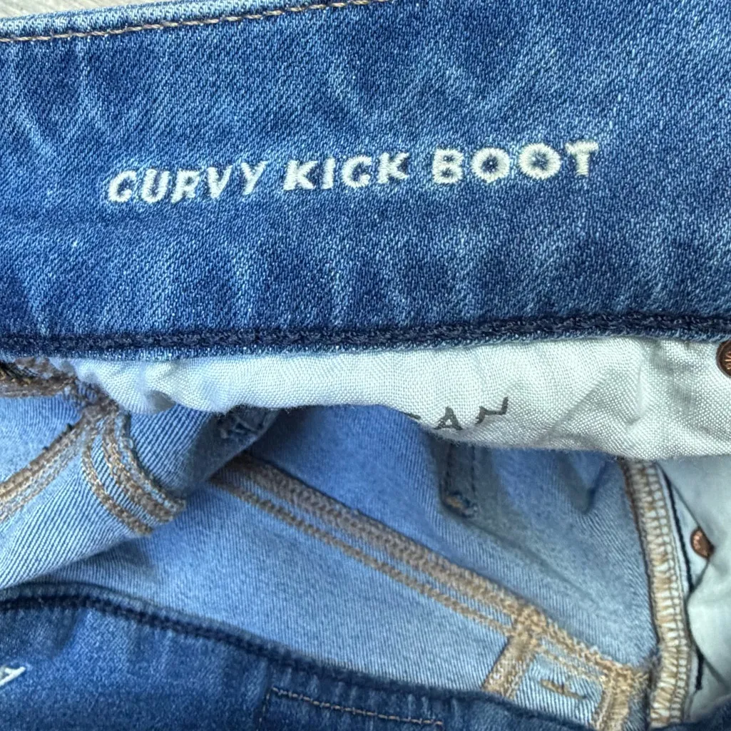 American Eagle Curvy Kick Boot Jeans Women's 6 Next Level Stretch Blue Denim - Image 10