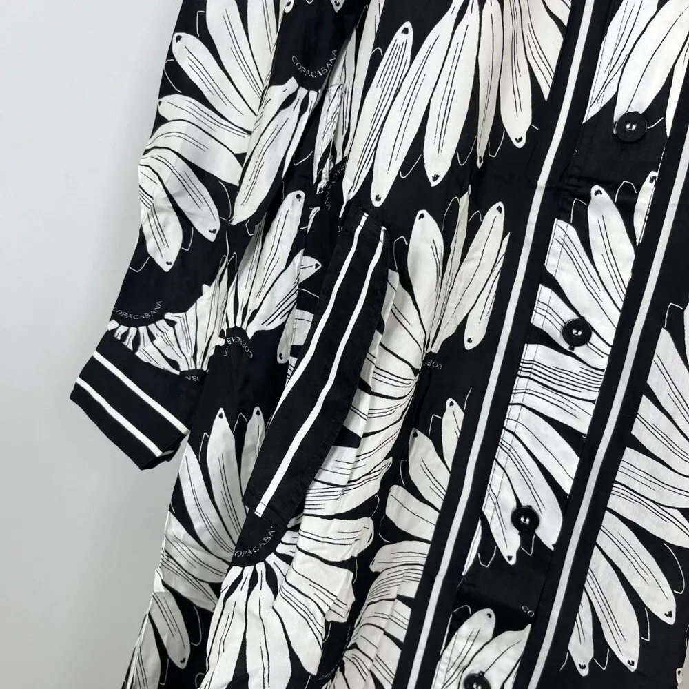 NWOT Farm Rio Copabanana Belted Front Button Long sleeve Shirt Dress Size S - Image 12