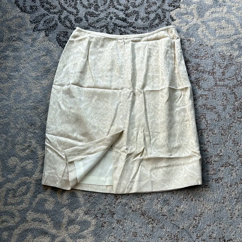 Vintage Le Suit Blazer Skirt Set Cream 16 - Image 13