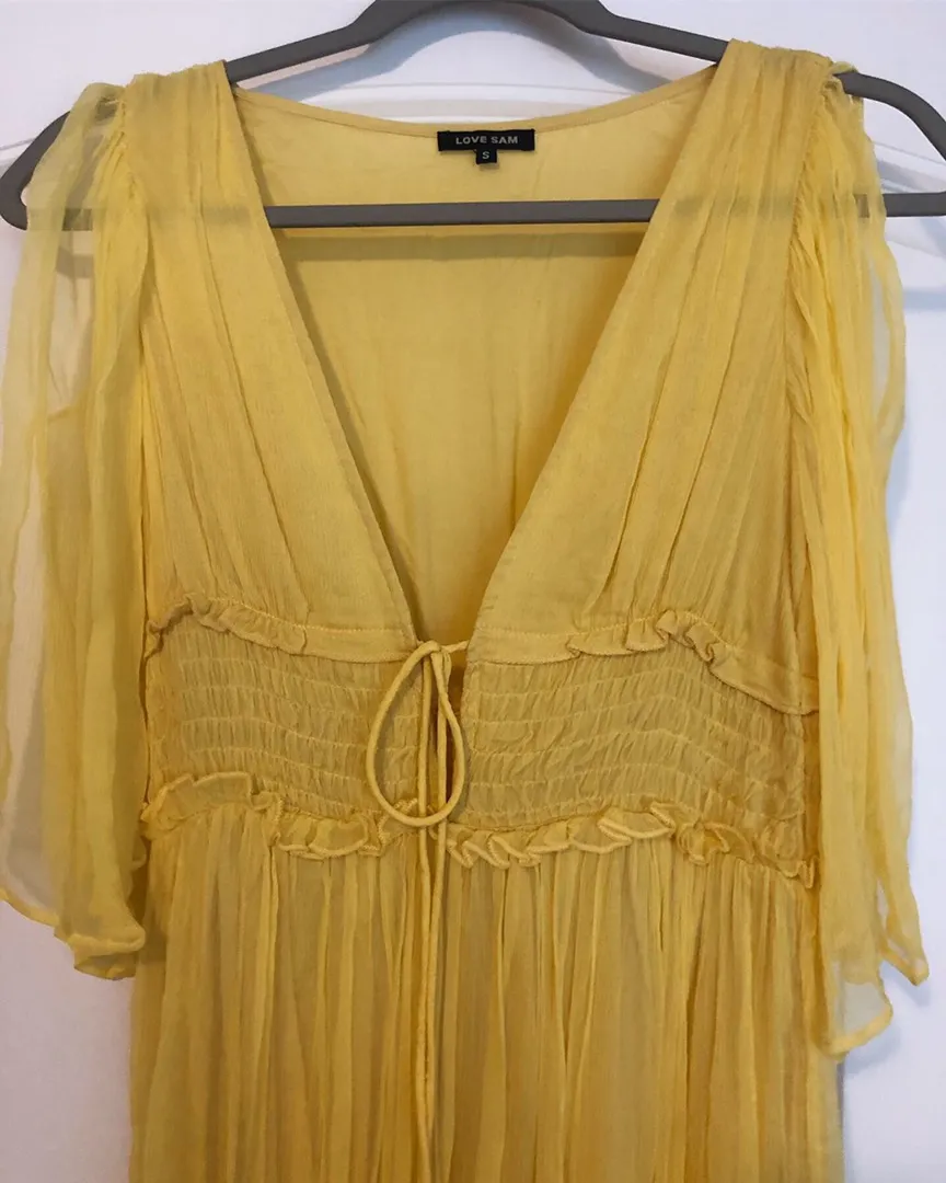 Love Sam Boho Yellow Dress - Image 2