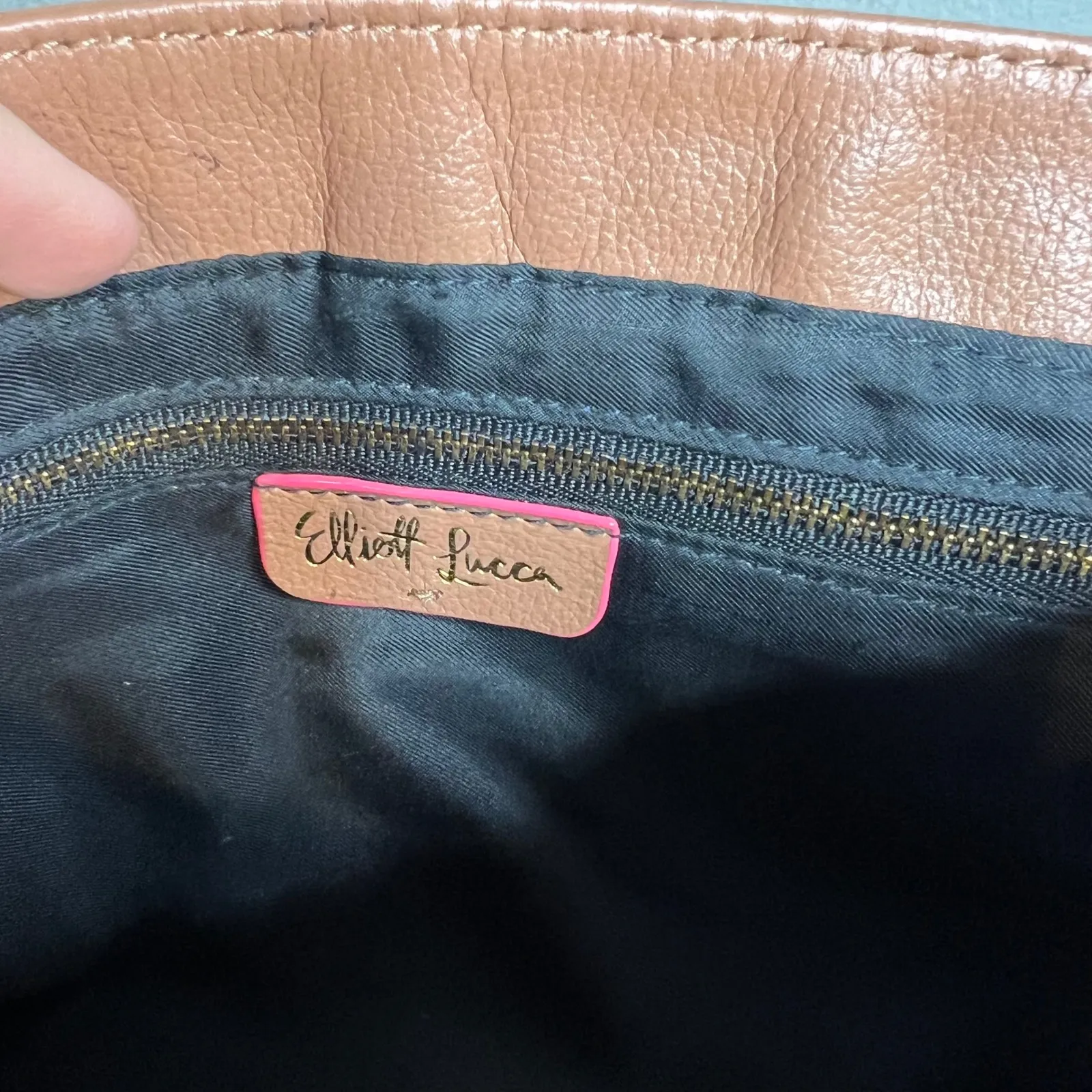 Elliott Lucca Fringe Crossbody Bag Woven Straw Leather Tan Boho Hippie - Image 6