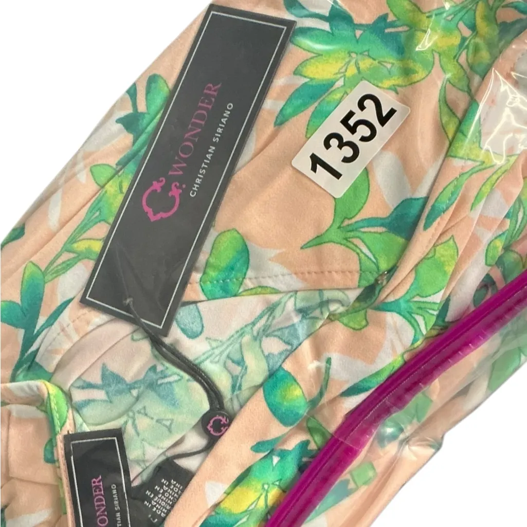 Christian Siriano Leaf Print Jumpsuit - Green and Cream - Image 5