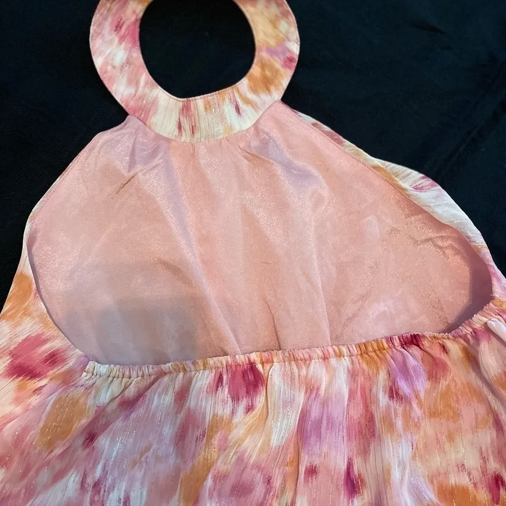 Andthewhy pink chiffon halter tiered dress. NWT - Image 10