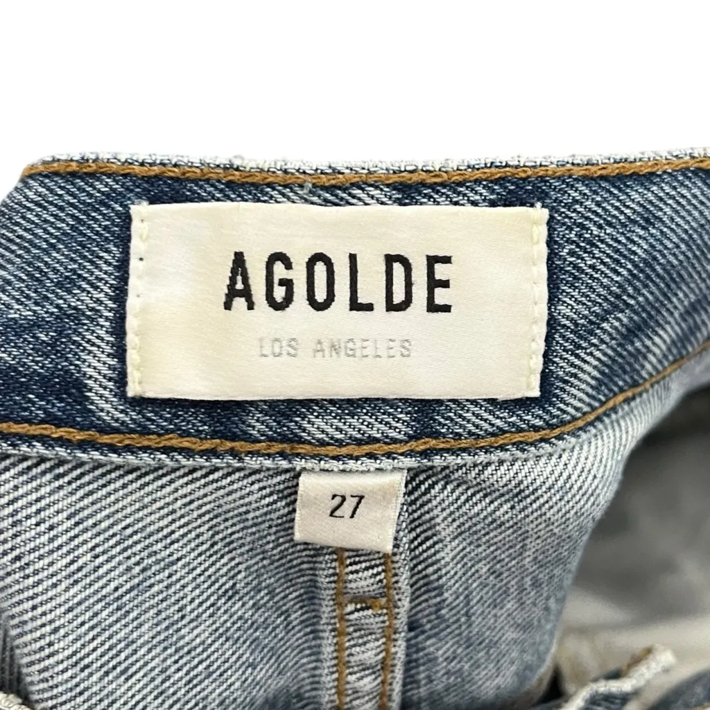 AGOLDE 90s Distressed High Rise Straight Jeans Women’s Size 27 Organic Cotton - Image 10