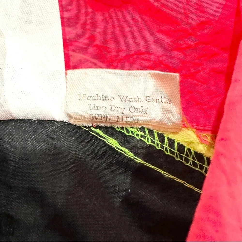 Vintage 90s Street Closed Neon Black Colorblock Half Zip Windbreaker Pink - Image 4