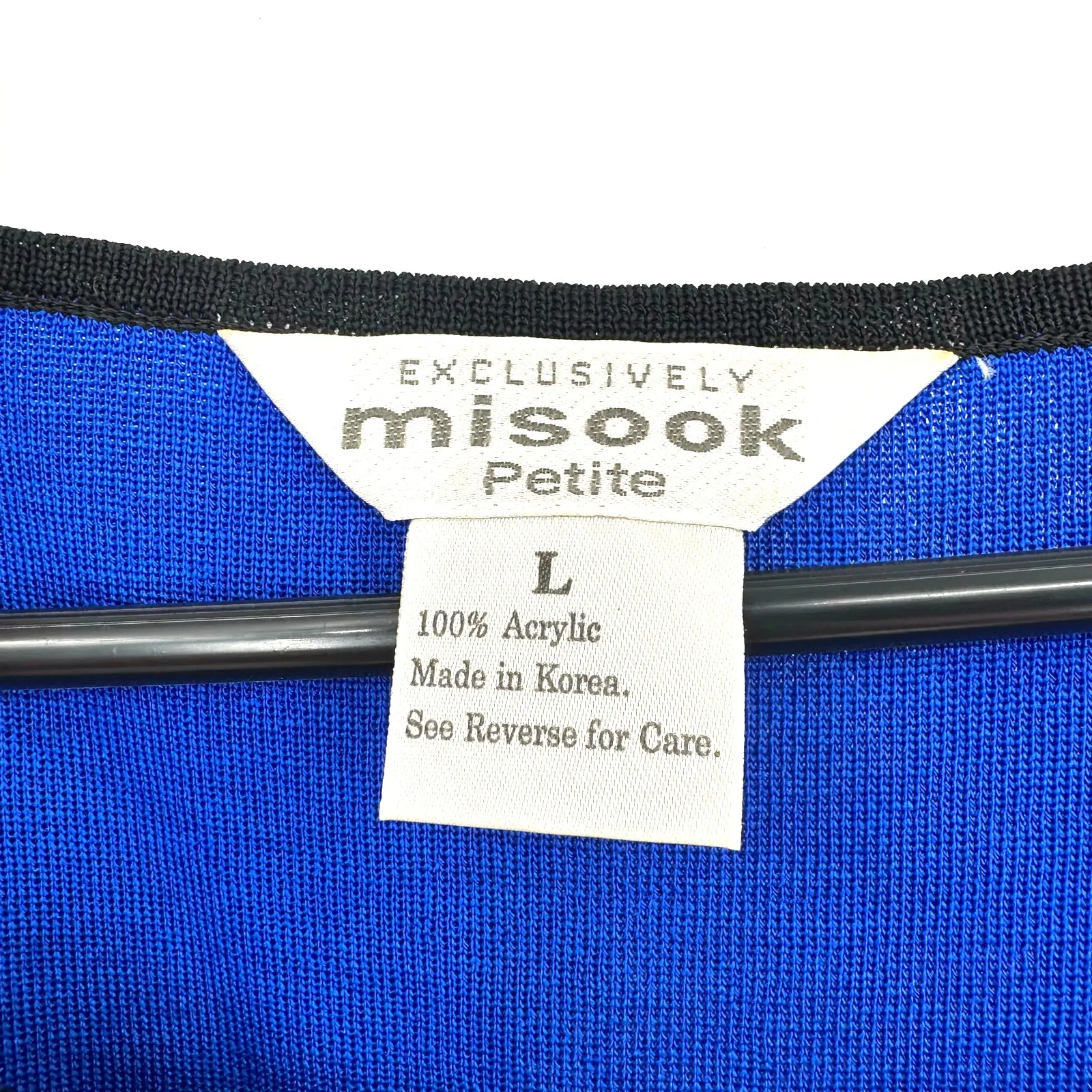 Exclusively Misook Size Large Sleeveless Blouse Blue Black Tank Top‎ Shirt - Image 3