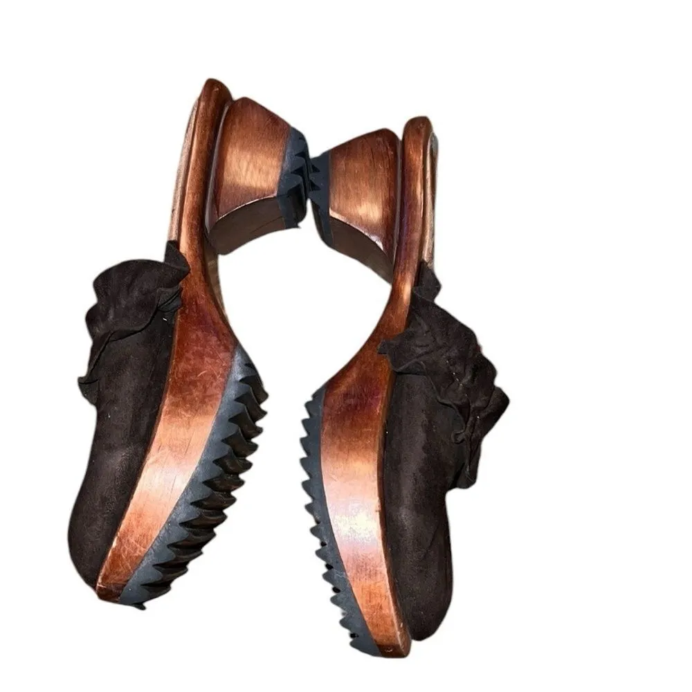 Jim Barnier Brown Suede Mules Size 6 - Image 3