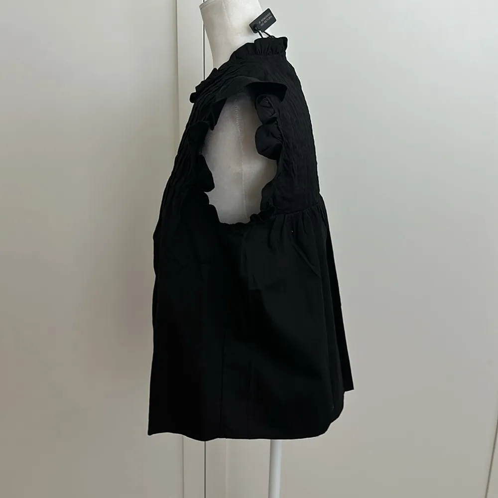 NWT Kourt Ruffle Sleeve Too Sz L Black Size L - Image 3