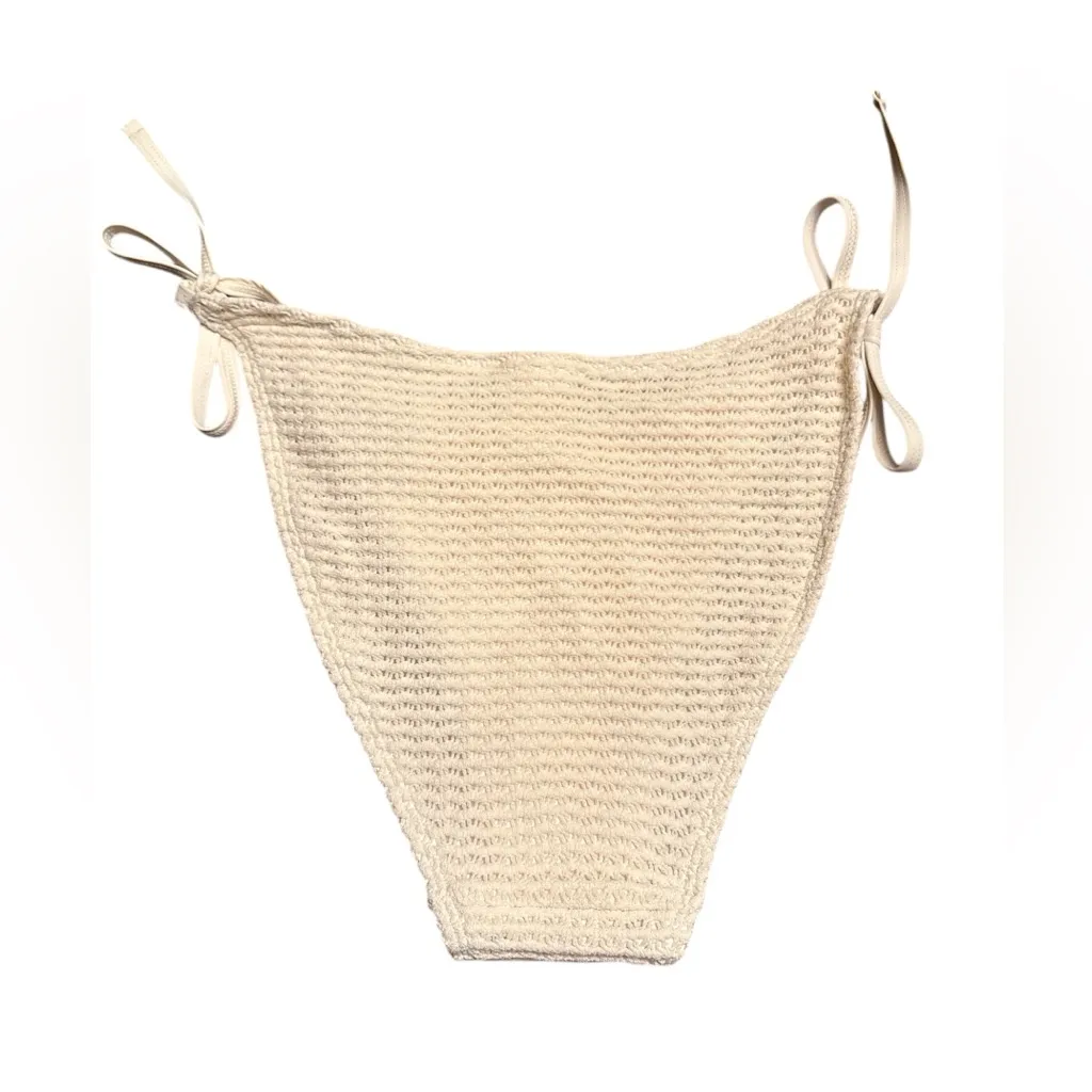 J Crew women’s Crochet string bikini bottom antique white Size S NWT - Image 4