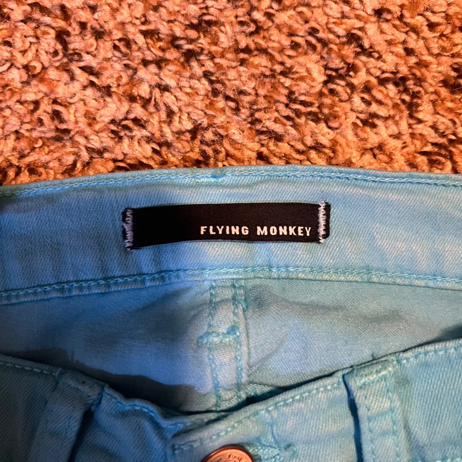 Flying‎ Monkey Womens Teal Skinny Jeans Size 3 High Rise Belted - Image 2