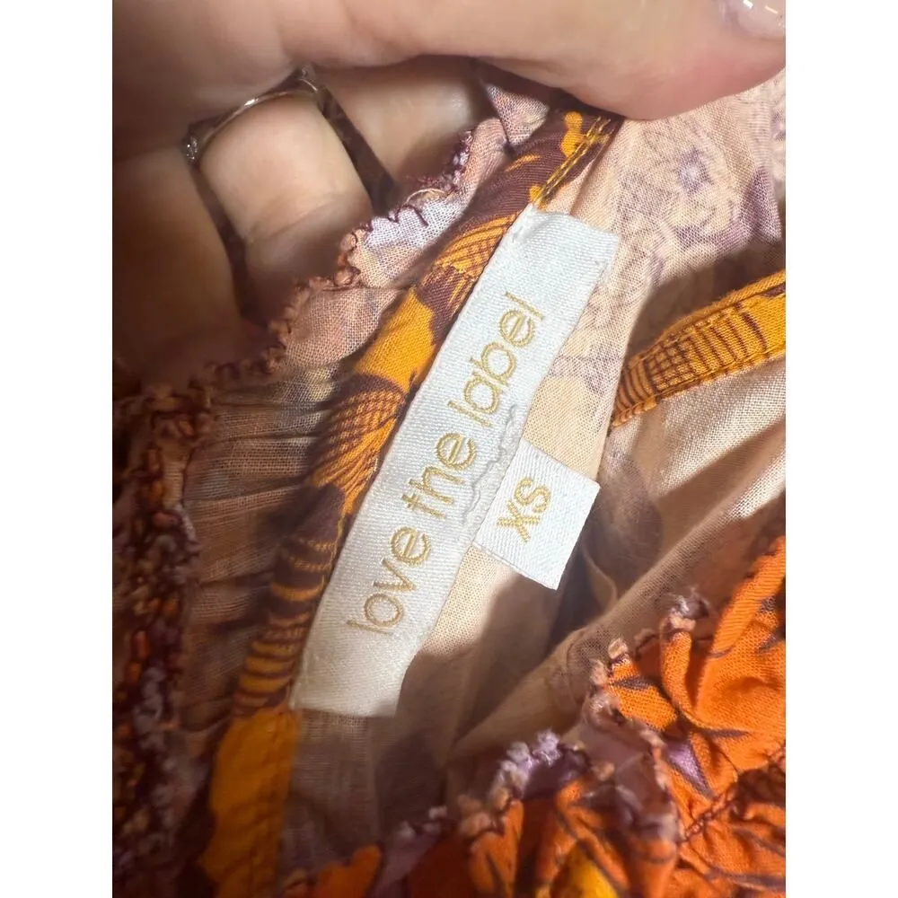 Love the Label Azalea Ruffled Midi Dress Sz. XS Orange - Image 5