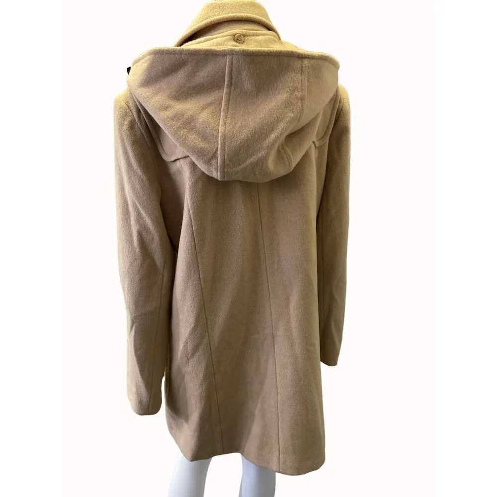Larry Levine Women's Tan Coat Zip up & Button Closure Size 14 SKU 5705 - Image 3