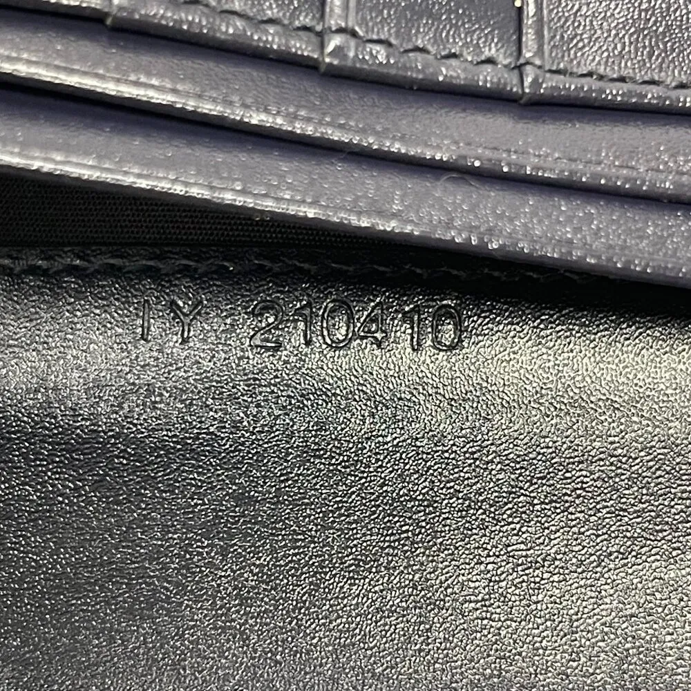 Salvatore Ferragamo Gancini Bifold Long Wallet Navy Canvas/Leather - Preowned - Image 12