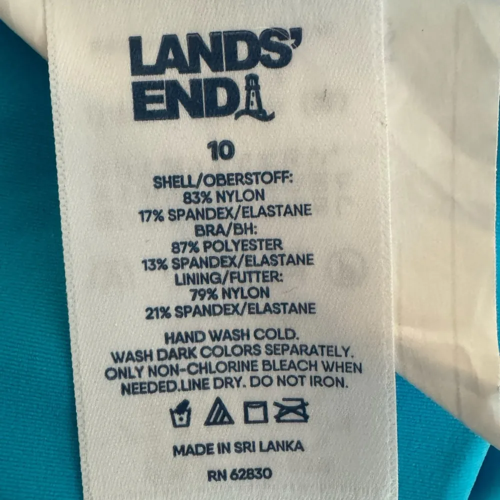 Lands' End Women's Sz 10 Mini Swim Skirt Pull On Beach Summer Vacay Blue Preppy - Image 4