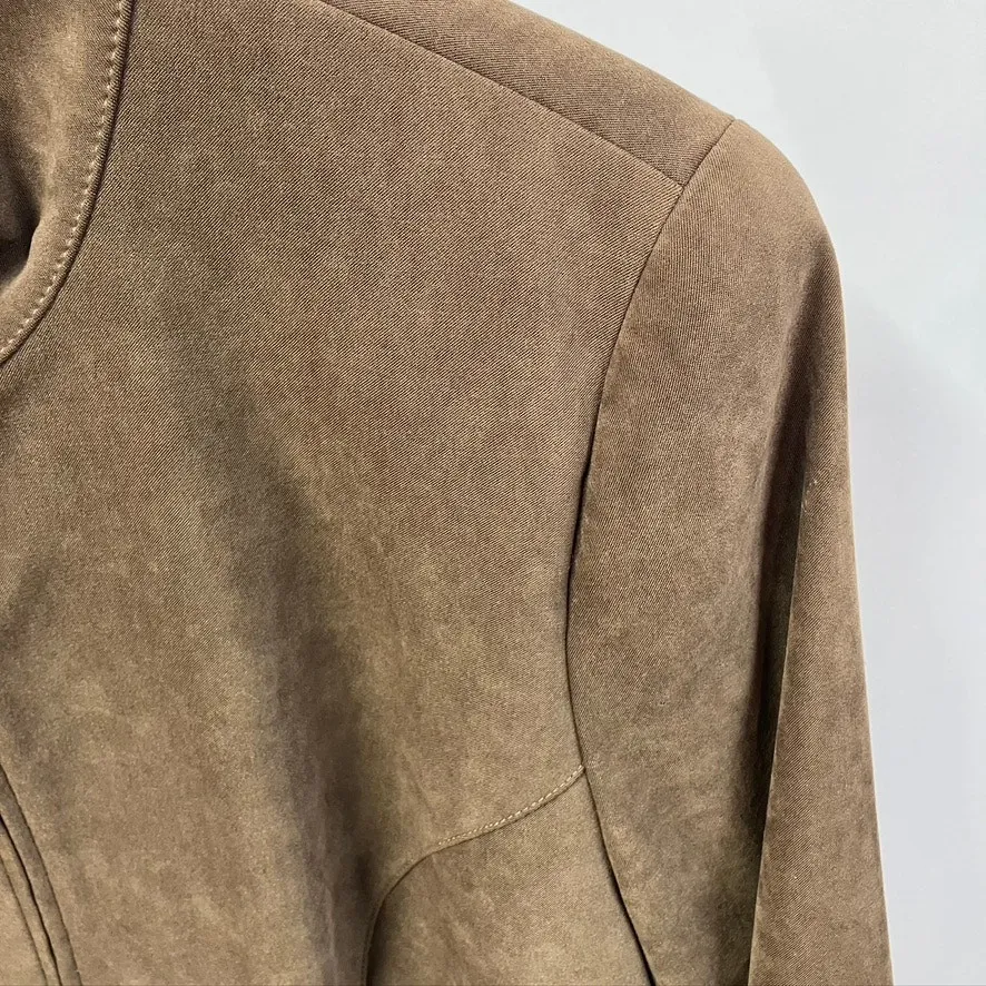 Vintage 80's Doncaster Pant Suit Set womens 14‎ Soft Faux Suede Classic Brown - Image 8