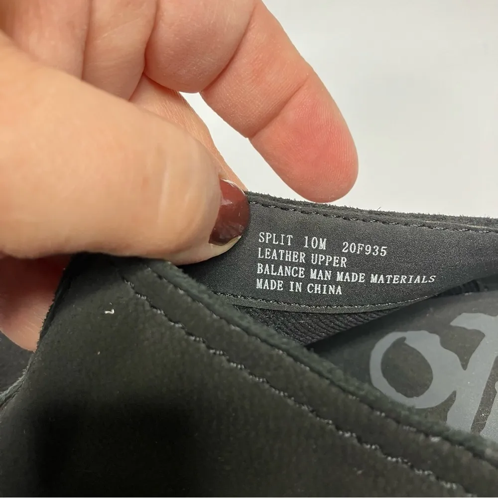 OTBT split black leather clog mules block‎ heel side 10 - Image 6