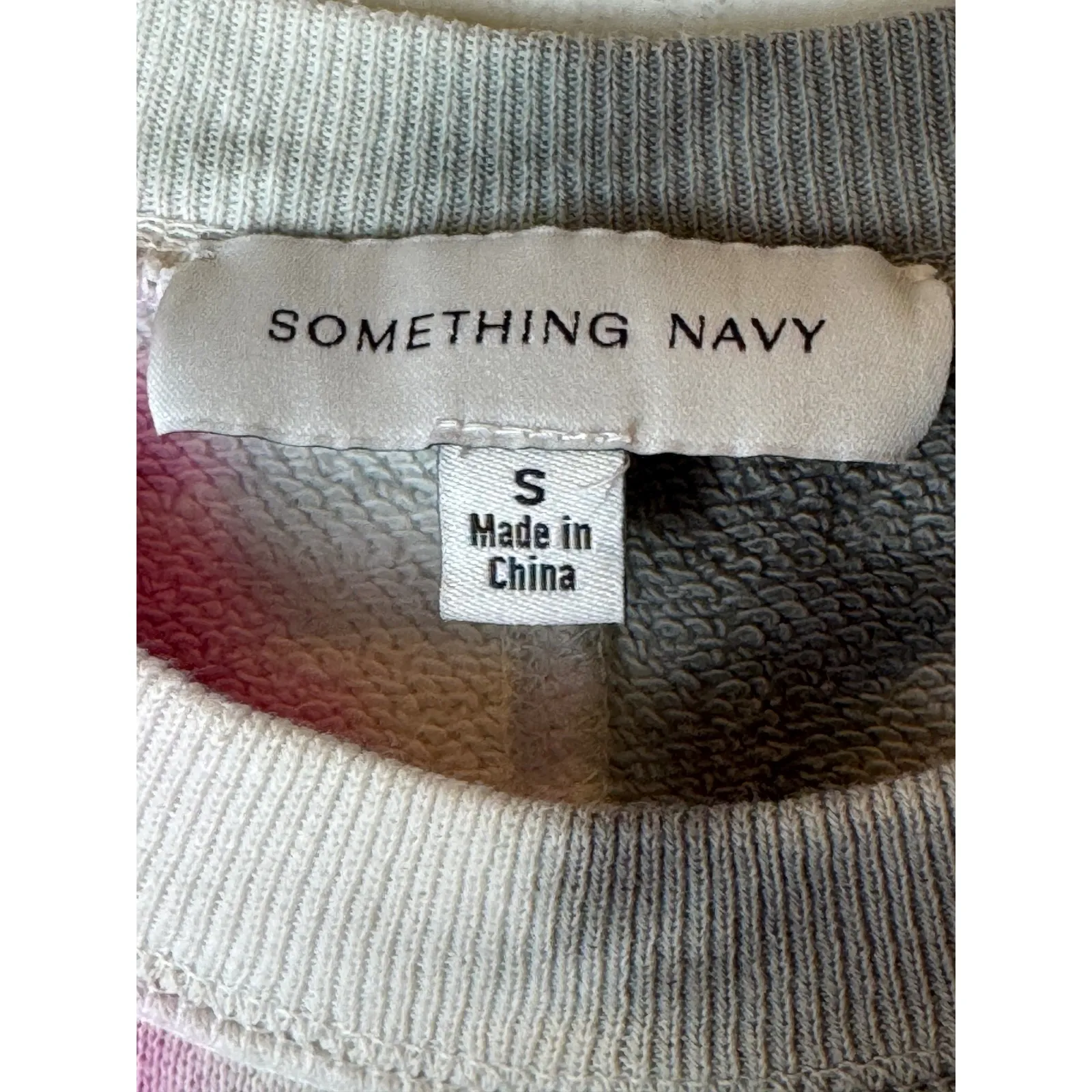 Something Navy Sweatshirt Women Small‎ Pink Gray Aspen Bicolor Tie Dye Pullover - Image 6
