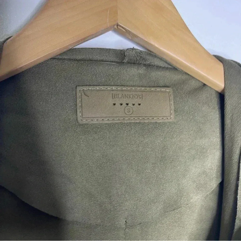 Blank NYC Revolve Green Faux Suede Drape Jacket Size Small - Image 4