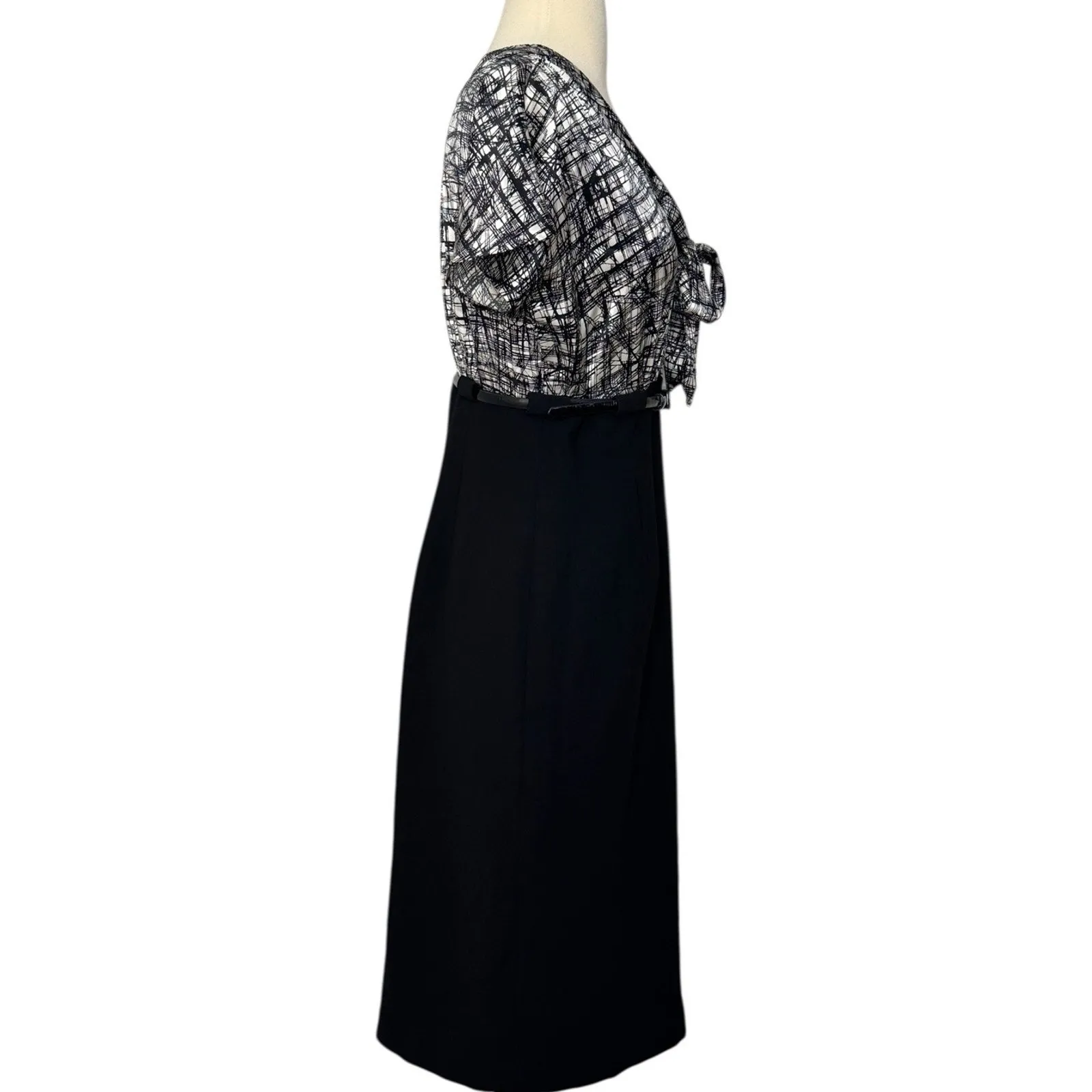 CALVIN KLEIN Silk Midi Pencil Dress Modern Chic Business Professional Size 8 - Image 6