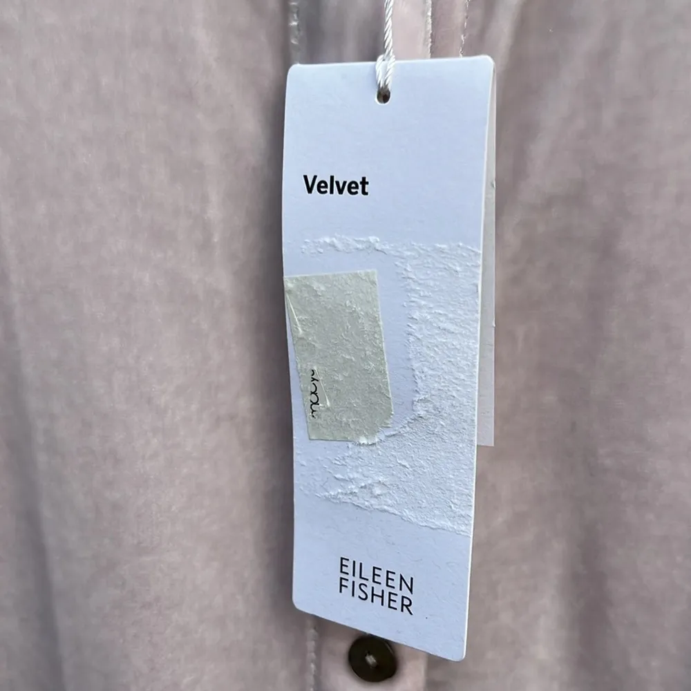 NWT Eileen Fisher Velvet Long Slv Silk Blend Top Mandarin Collar Oversize Small - Image 7