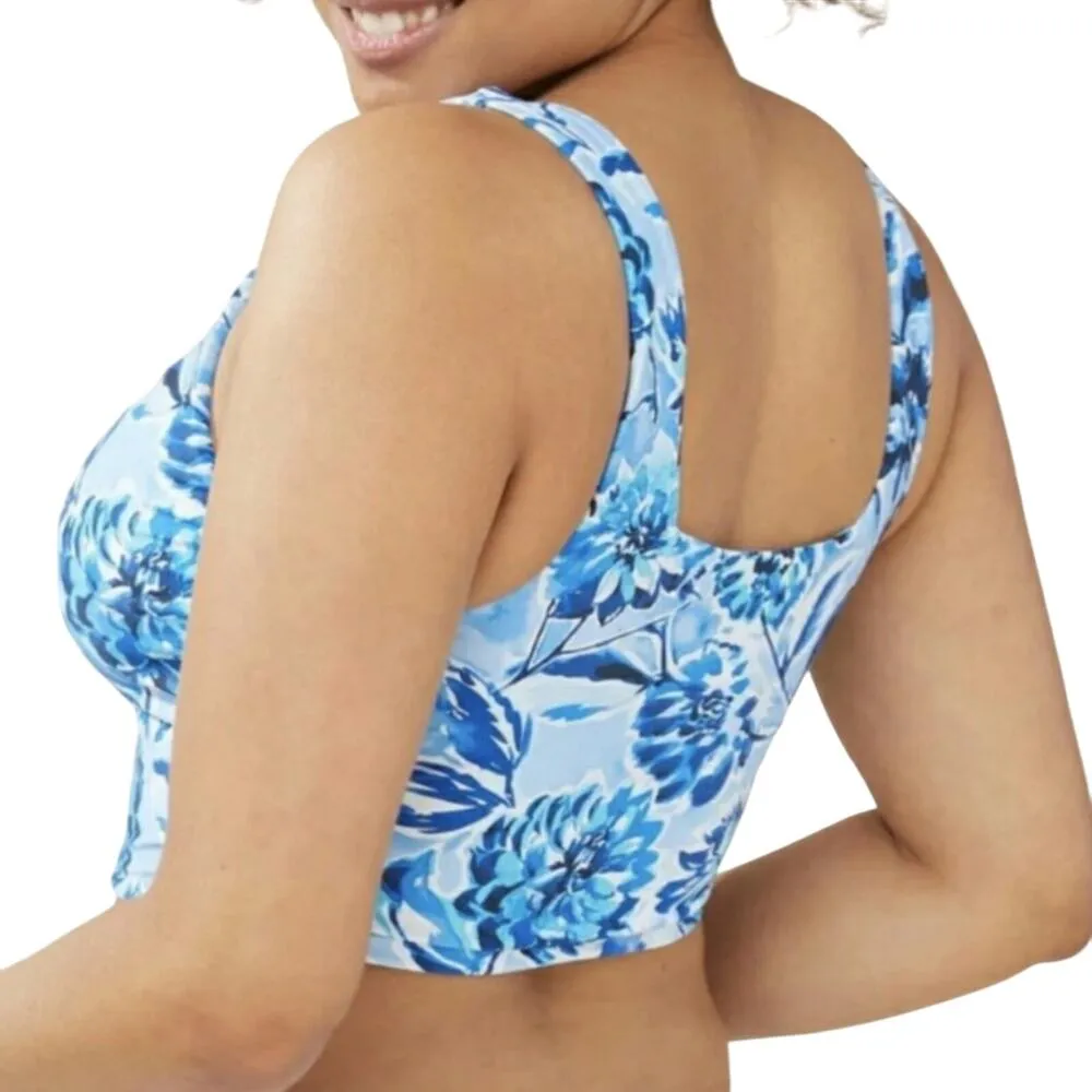 Andie Siren Tank Top Blue Floral Swimwear Bathing Suit Size XL New - Image 4