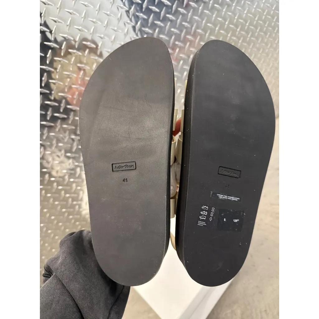 & OTHER STORIES Fisherman Leather Sandals Cream Black Womens Size 41 US 10 - Image 9