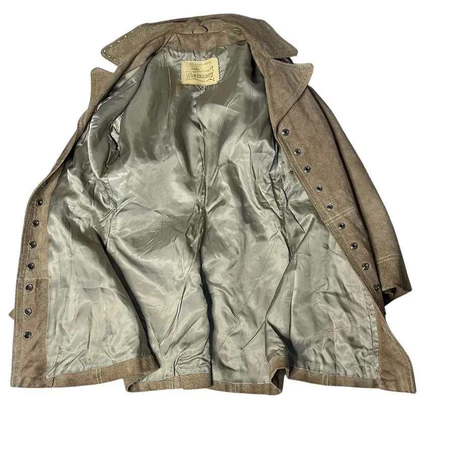 THE TANNERY Montgomery Ward Beige Suede Jacket Coat VINTAGE 70’s Fits Size Small Tan - Image 7