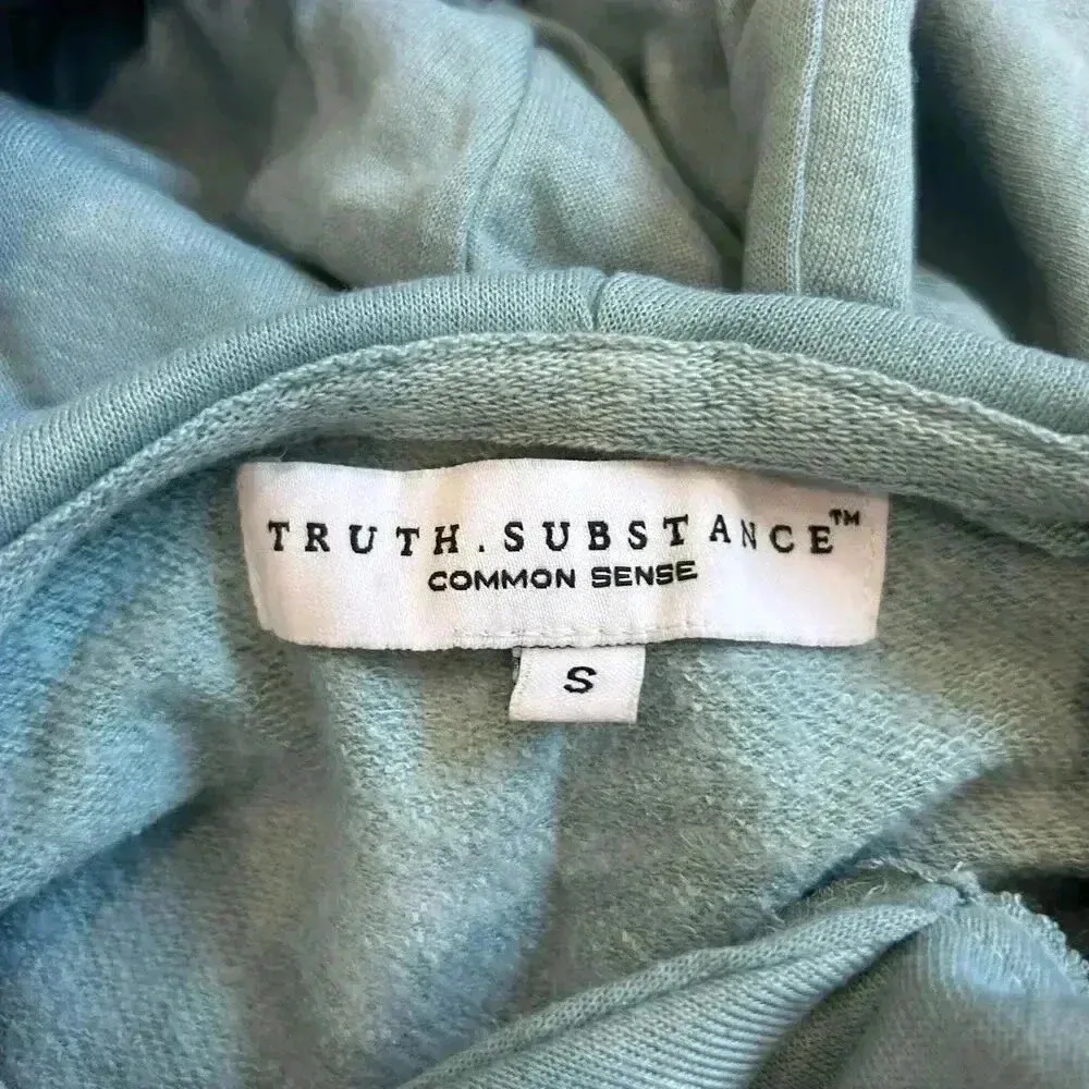 Truth Substance Common Sense Womens blue Pleated Sleeve Pullover Sweatshirt S - Image 6