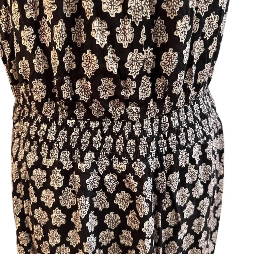 Lucky Brand Women's M Black Floral Sleeveless Maxi Dress Boho Chic - Image 5