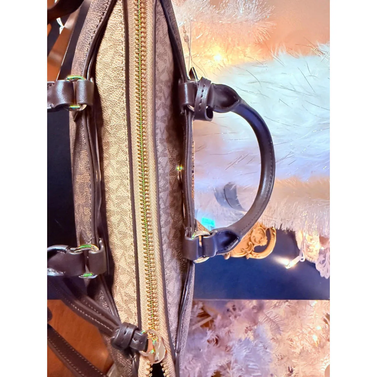 Michael Kors Austen small brown multi satchel NWT - Image 3