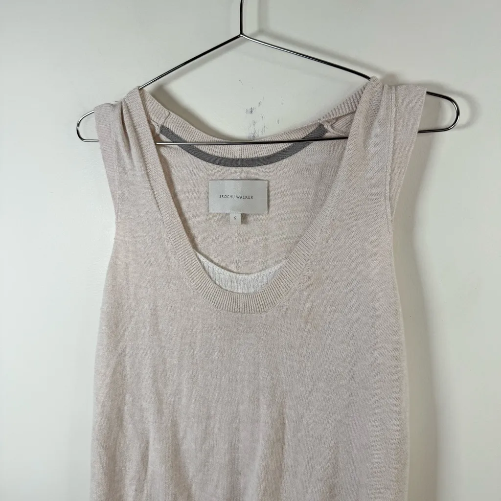 Brochu Walker Layered Linen Blend Sleeveless Top - Image 4