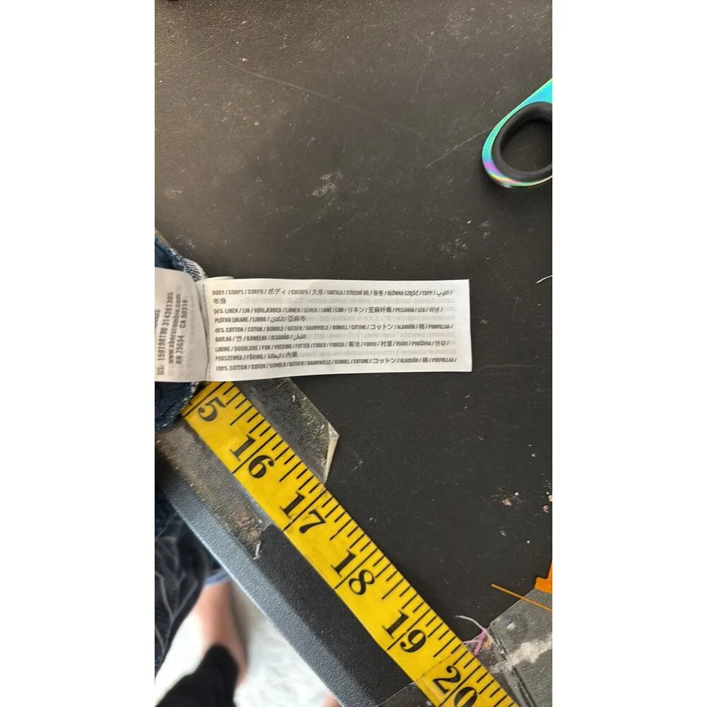 Abercrombie & Fitch linen blend front cut out cropped wide leg jumpsuit size s - Image 9